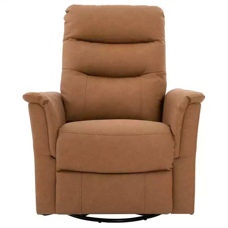 Modern Swivel Rocking Chenille Upholstered Recliner with 8-Point Massage and Adjustable Backrest
