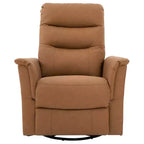 Modern Swivel Rocking Chenille Upholstered Recliner with 8-Point Massage and Adjustable Backrest