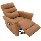 Modern Swivel Rocking Chenille Upholstered Recliner with 8-Point Massage and Adjustable Backrest