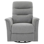 Modern Swivel Rocking Chenille Upholstered Recliner with 8-Point Massage and Adjustable Backrest