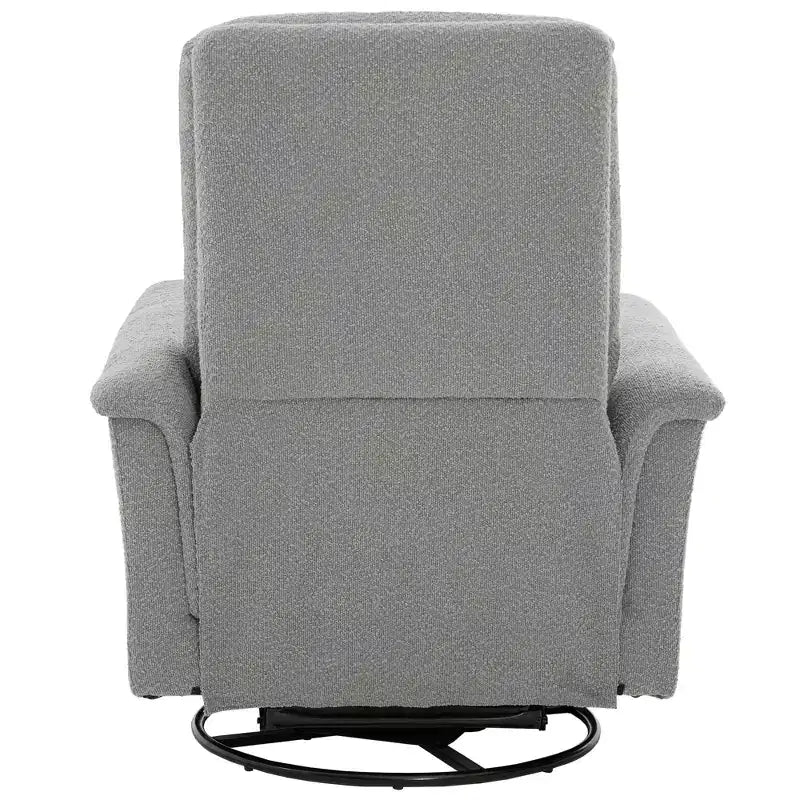 Modern Swivel Rocking Chenille Upholstered Recliner with 8-Point Massage and Adjustable Backrest