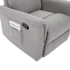 Modern Swivel Rocking Chenille Upholstered Recliner with 8-Point Massage and Adjustable Backrest