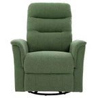Modern Swivel Rocking Chenille Upholstered Recliner with 8-Point Massage and Adjustable Backrest