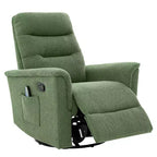 Modern Swivel Rocking Chenille Upholstered Recliner with 8-Point Massage and Adjustable Backrest