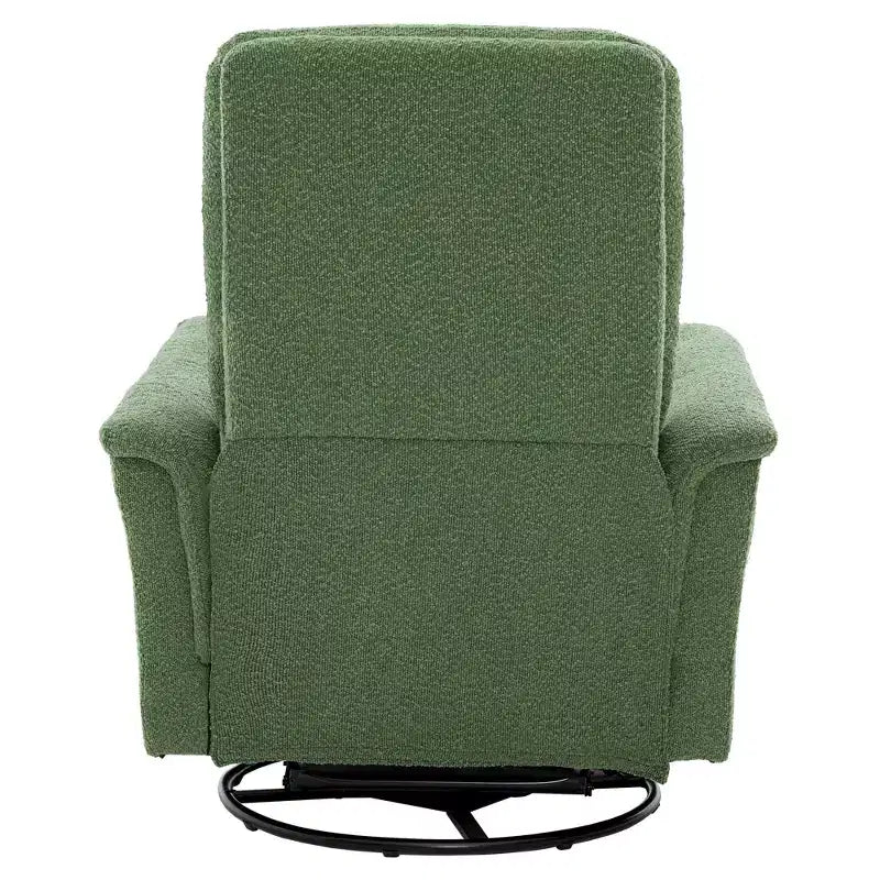 Modern Swivel Rocking Chenille Upholstered Recliner with 8-Point Massage and Adjustable Backrest