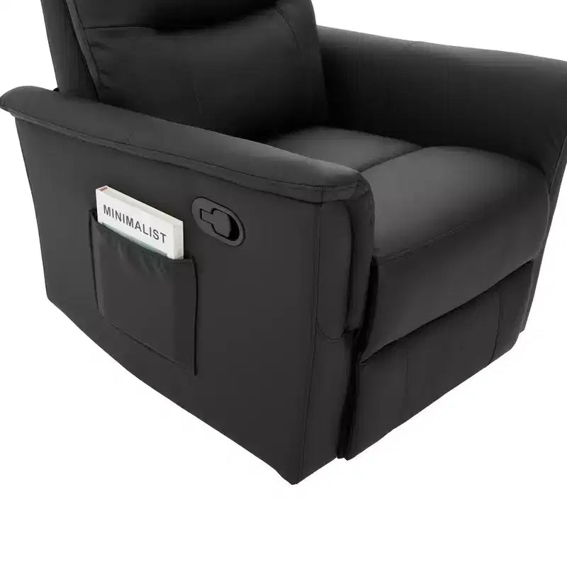 Modern Swivel Rocking Chenille Upholstered Recliner with 8-Point Massage and Adjustable Backrest