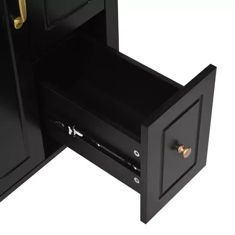 24 Small Bathroom Vanity Sink with Drawers, Bathroom Floor Cabinet with Shelf and Soft Close Door