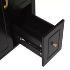 24 Small Bathroom Vanity Sink with Drawers, Bathroom Floor Cabinet with Shelf and Soft Close Door