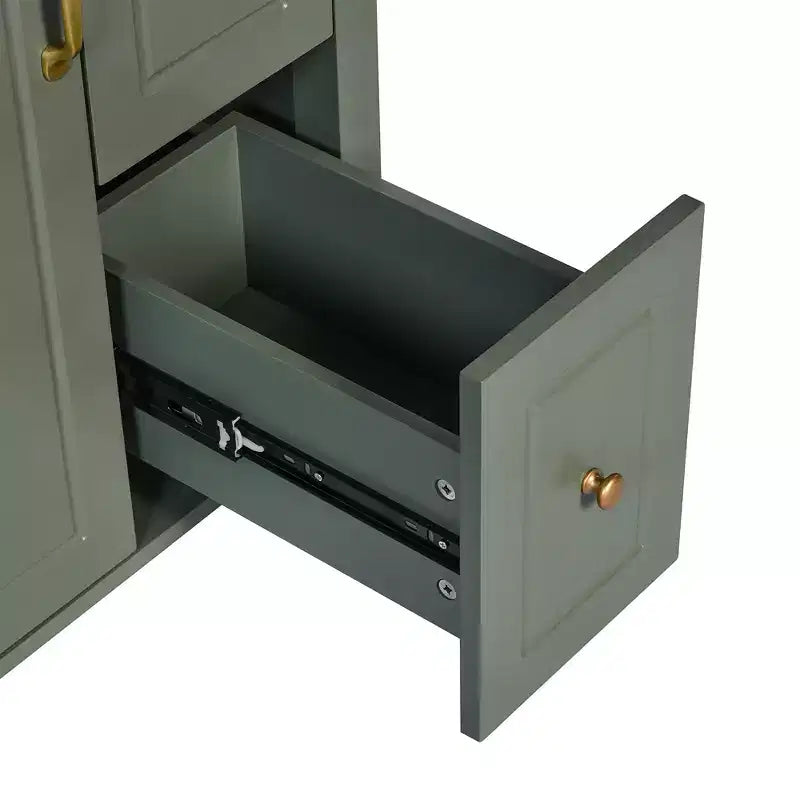 24 Small Bathroom Vanity Sink with Drawers, Bathroom Floor Cabinet with Shelf and Soft Close Door