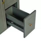 24 Small Bathroom Vanity Sink with Drawers, Bathroom Floor Cabinet with Shelf and Soft Close Door