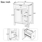 24 Small Bathroom Vanity Sink with Drawers, Bathroom Floor Cabinet with Shelf and Soft Close Door