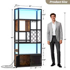 82.6 Tall Wine Bar Cabinet with LED Light and Outlets