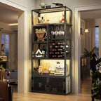 82.6 Tall Wine Bar Cabinet with LED Light and Outlets