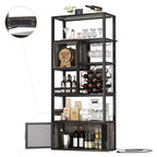 82.6 Tall Wine Bar Cabinet with LED Light and Outlets