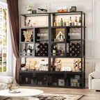 82.6 Tall Wine Bar Cabinet with LED Light and Outlets