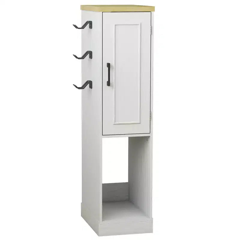 AndMakers Antique White Media Storage Cabinet with Shelves and Drawers