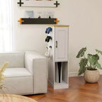 Antique White Media Storage Cabinet with Shelves and Drawers