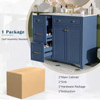 36 Bathroom Vanity Sink with Drawers and Adjustable Shelves, Modern Storage Cabinet with Soft Close Doors