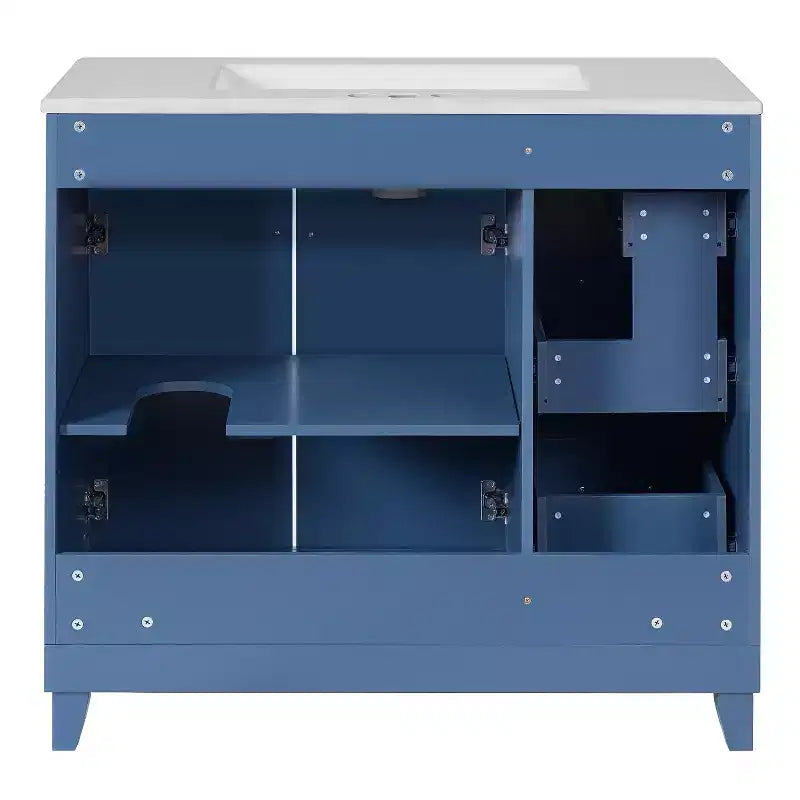 36 Bathroom Vanity Sink with Drawers and Adjustable Shelves, Modern Storage Cabinet with Soft Close Doors
