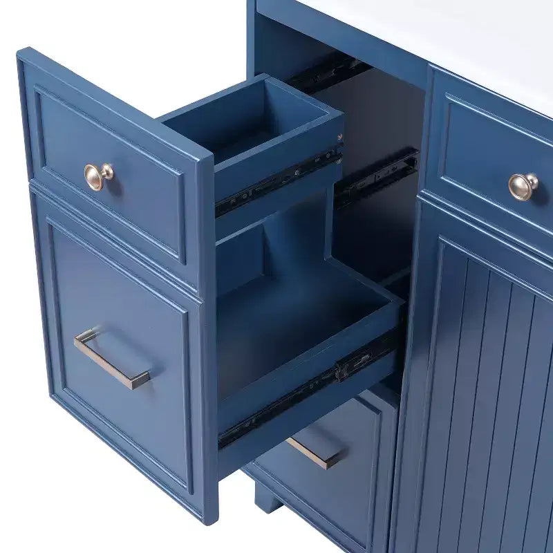 36 Bathroom Vanity Sink with Drawers and Adjustable Shelves, Modern Storage Cabinet with Soft Close Doors