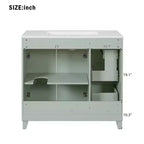 36 Bathroom Vanity Sink with Drawers and Adjustable Shelves, Modern Storage Cabinet with Soft Close Doors