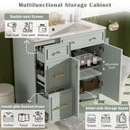 36 Bathroom Vanity Sink with Drawers and Adjustable Shelves, Modern Storage Cabinet with Soft Close Doors