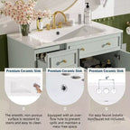 36 Bathroom Vanity Sink with Drawers and Adjustable Shelves, Modern Storage Cabinet with Soft Close Doors