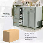 36 Bathroom Vanity Sink with Drawers and Adjustable Shelves, Modern Storage Cabinet with Soft Close Doors