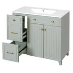 36 Bathroom Vanity Sink with Drawers and Adjustable Shelves, Modern Storage Cabinet with Soft Close Doors