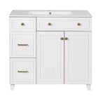 36 Bathroom Vanity Sink with Drawers and Adjustable Shelves, Modern Storage Cabinet with Soft Close Doors