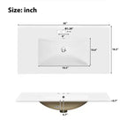 36 Bathroom Vanity Sink with Drawers and Adjustable Shelves, Modern Storage Cabinet with Soft Close Doors