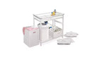 Modern Baby Changing Table with 3 Storage Baskets & Laundry Hamper, Safety Rails, Mattress Pad, Nursery Organizer