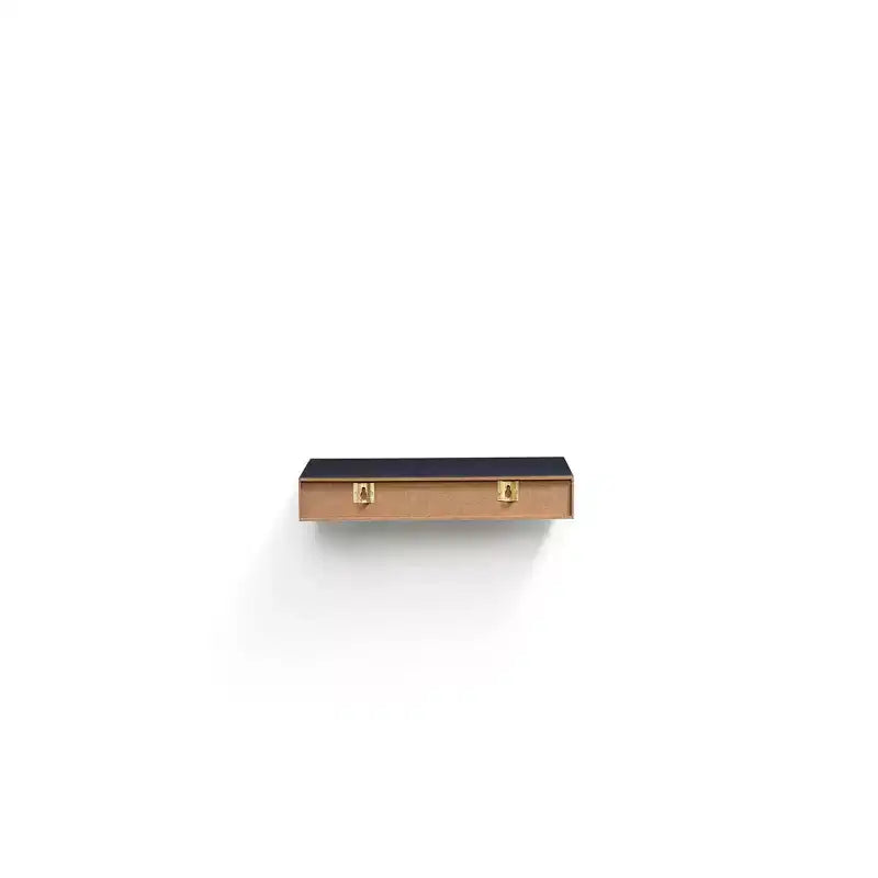 14.96 Black Floating Shelf invisible-bracket wood wall mount, perfect bathroom/bedroom/kitchen decor or book/plant display, easy install.