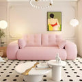 MAYEERTY 78.7 Multifunctional Foldable Sofa Bed, 3-in-1 Teddy Fabric Foam Filled Sleepder Sofa Bed Pink