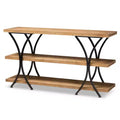 Baxton Studio Terrell Wood and Metal Console Table Brown: Entryway Furniture, Rectangular Sofa Table