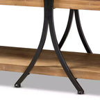 Wood and Metal Console Table Brown: Entryway Furniture, Rectangular Sofa Table