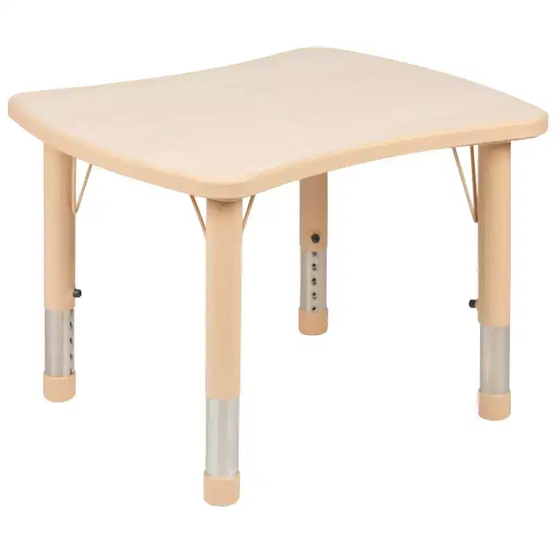 21.875W x 26.625L Rectangular Plastic Height Adjustable Activity Table with 4 Chairs