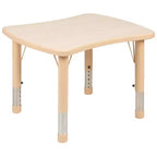 21.875W x 26.625L Rectangular Plastic Height Adjustable Activity Table with 4 Chairs