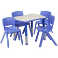 21.875W x 26.625L Rectangular Plastic Height Adjustable Activity Table with 4 Chairs