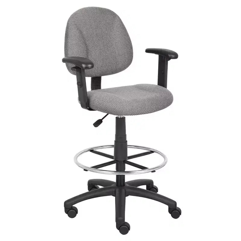 Drafting Stool with Footring and Adjustable Arms