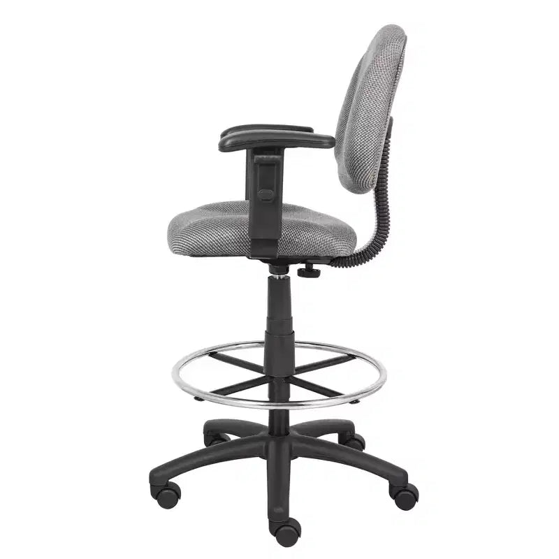 Drafting Stool with Footring and Adjustable Arms