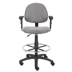 Drafting Stool with Footring and Adjustable Arms
