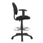Drafting Stool with Footring and Adjustable Arms