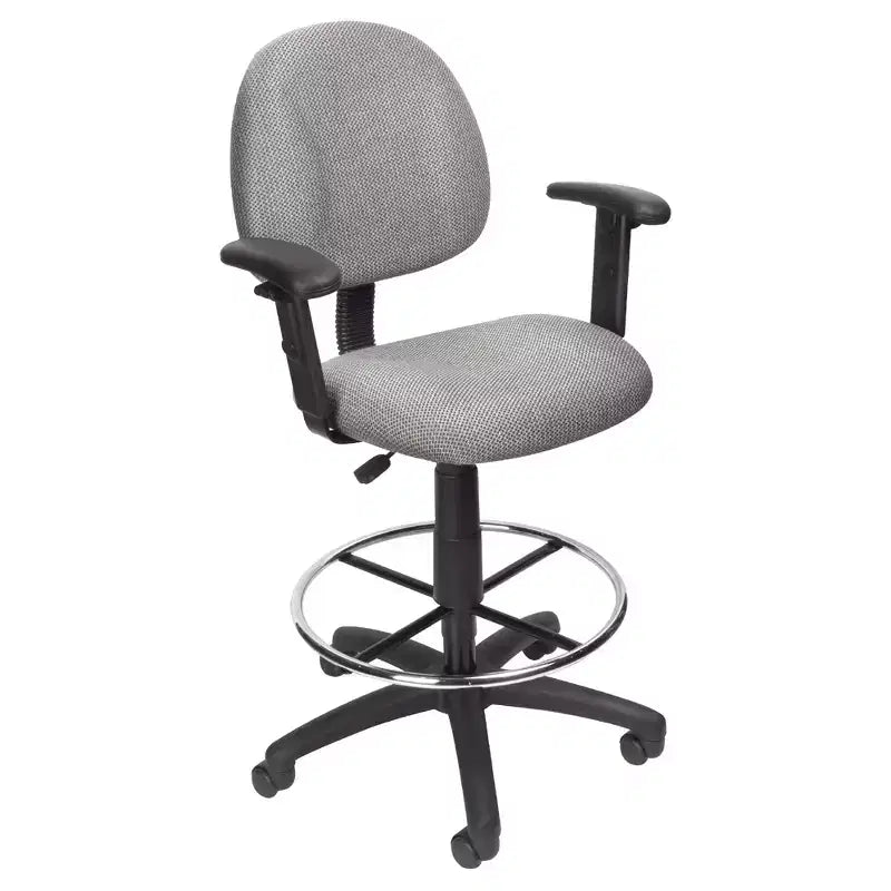 Drafting Stool with Footring and Adjustable Arms