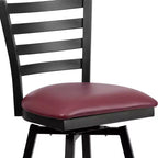 Black Ladder Back Swivel Metal Restaurant Dining Barstool