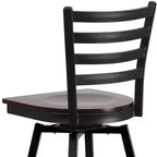 Black Ladder Back Swivel Metal Restaurant Dining Barstool