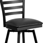 Black Ladder Back Swivel Metal Restaurant Dining Barstool