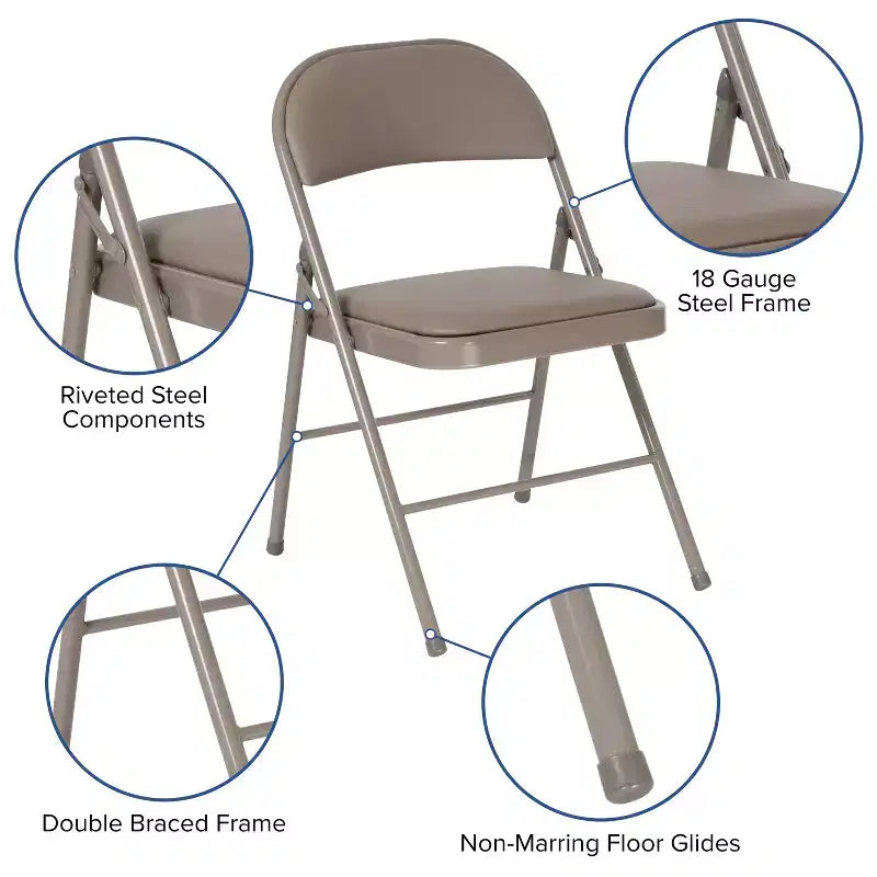 Vinyl Padded Metal Frame Event/Home Office Folding Chair