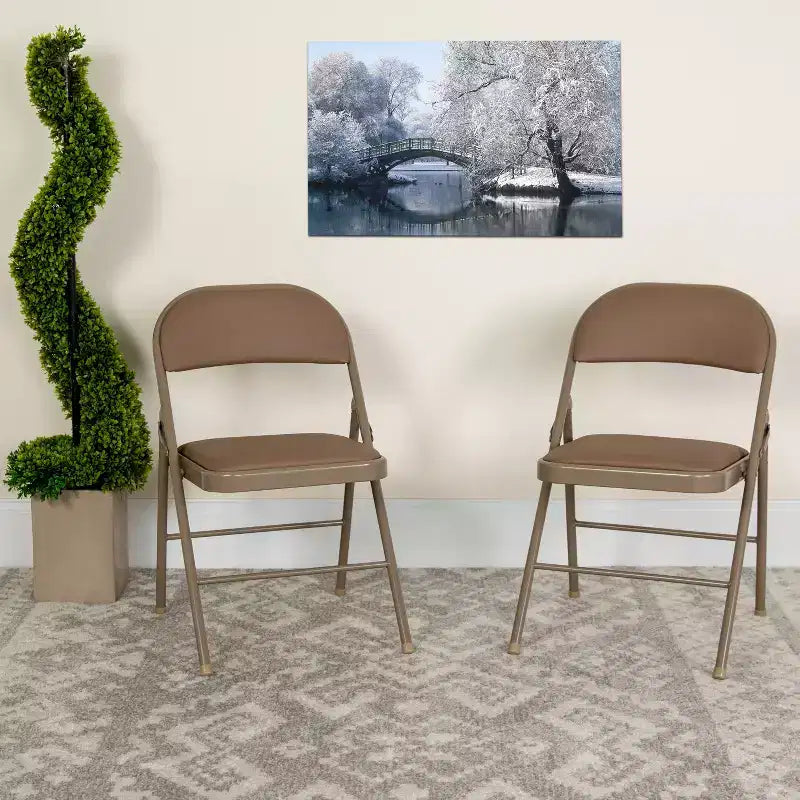 Vinyl Padded Metal Frame Event/Home Office Folding Chair