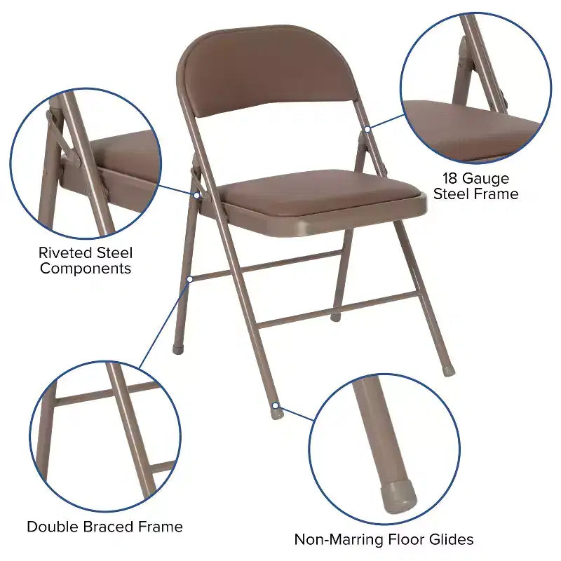 Vinyl Padded Metal Frame Event/Home Office Folding Chair